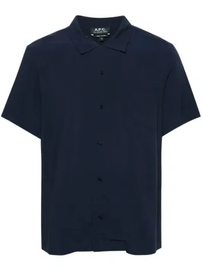 Apc Lloyd Short-sleeves Shirt In Blue