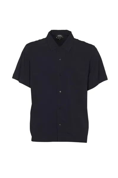 Apc Chemisette Lloyd Shirt In Dark Navy