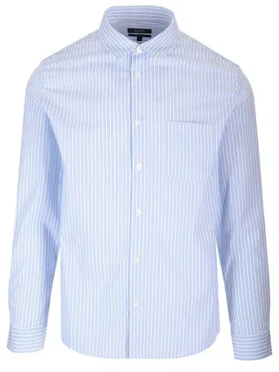 Apc Clement Striped Buttoned Shirt A.p.c. In Blue