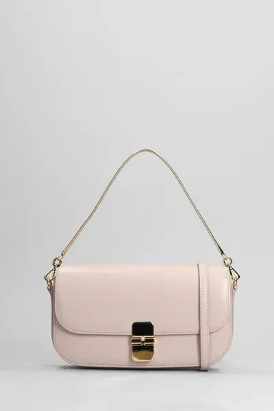 Apc Clutch Grace Shoulder Bag In Grey Leather In Pink