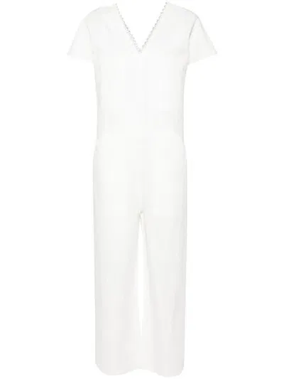 Apc Short-sleeve V-neck Jumpsuit In White