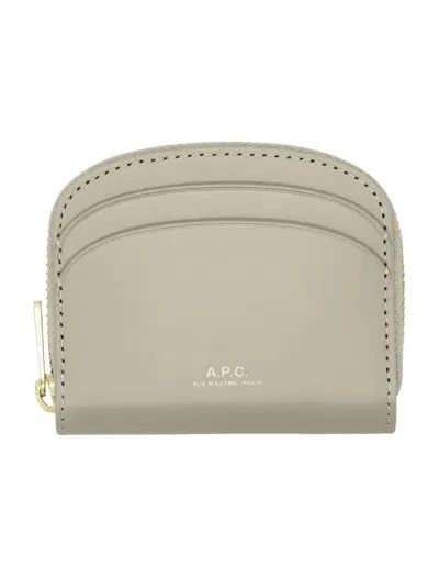 Apc Compact Demi-lune Mini In Green Taupe