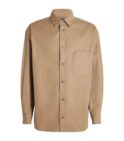 Apc Cotton Ribbed Emelien Shirt In Beige