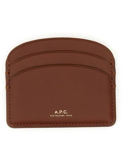 Apc A. P.c. Demi Lune Card Holder In Buff