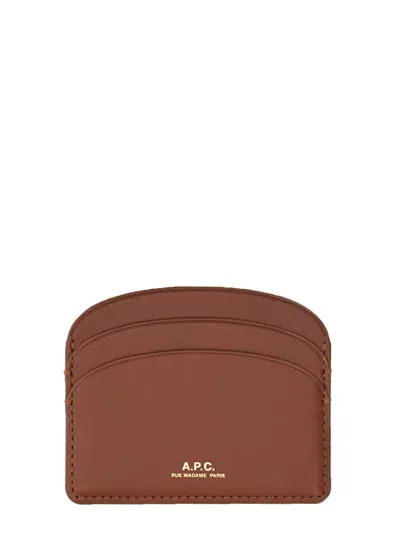 Apc A.p.c. Demi Lune Card Holder In Buff