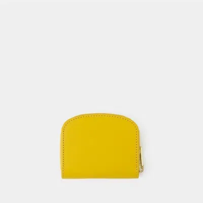 Apc A.p.c. Demi Lune Mini Compact Change Purse In Yellow