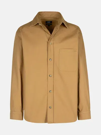 Apc 'emilien' Beige Cotton Shirt