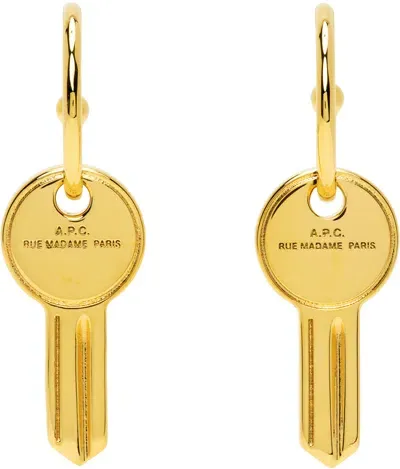 Apc Gold Clef Earrings In Raa Or