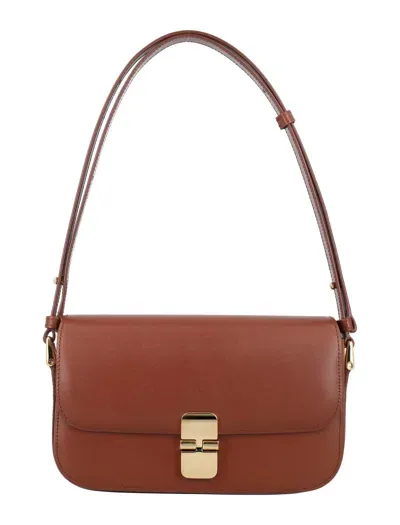 Apc Grace Baguette Bag In Hazelnut