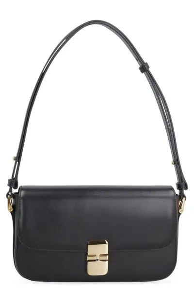 Apc Grace Leather Crossbody Bag In Lzz Black