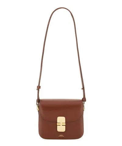 Apc Grace Mini Shoulder Bag In Brown