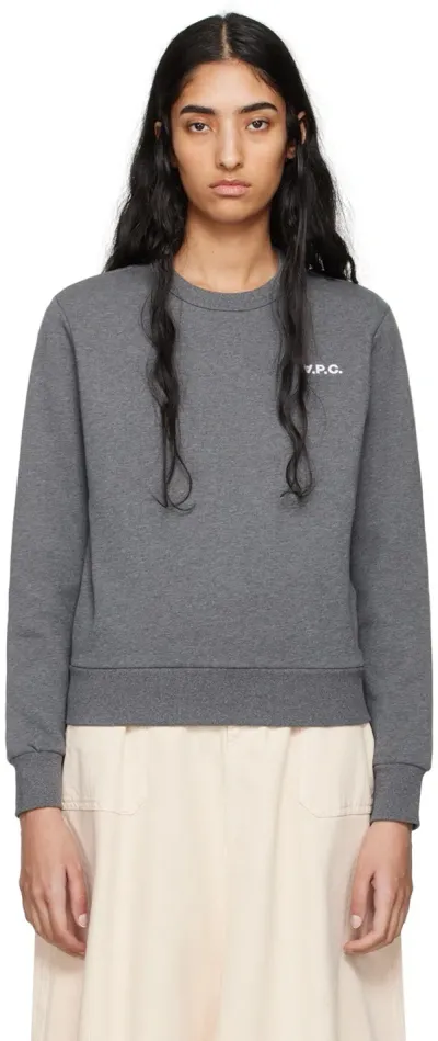 Apc Gray Boxy Petit 'vpc' Sweatshirt In Anthracite/blanc