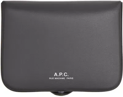 Apc Gray Josh Card Holder In Lad Anthracite