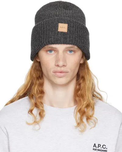 Apc Gray Michele Knit Beanie In Plc Heathered Anthra