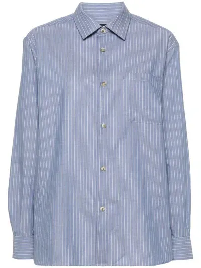 Apc Halo-stripe Long-sleeve Shirt In Blue