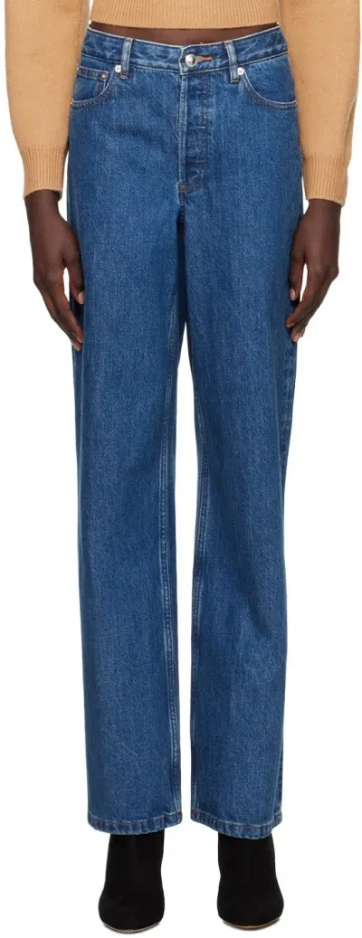 Apc Indigo Elisabeth Jeans In Ial Washed Indigo