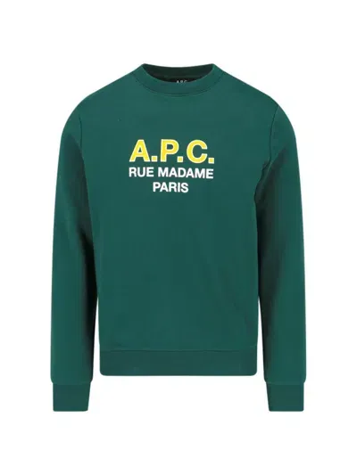 Apc Logo Crewneck Sweatshirt In Green