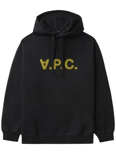 Apc Logo-print Hoodie In 黑色