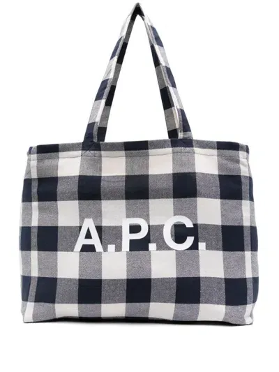 Apc Logo-print Tote Bag In Blue