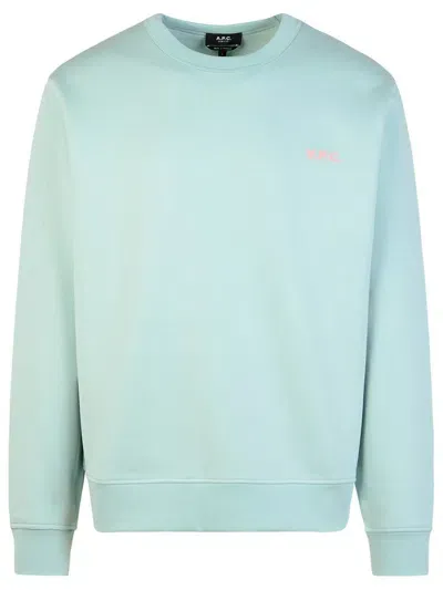 Apc A.p.c. Logo Printed Crewneck Sweatshirt In Green