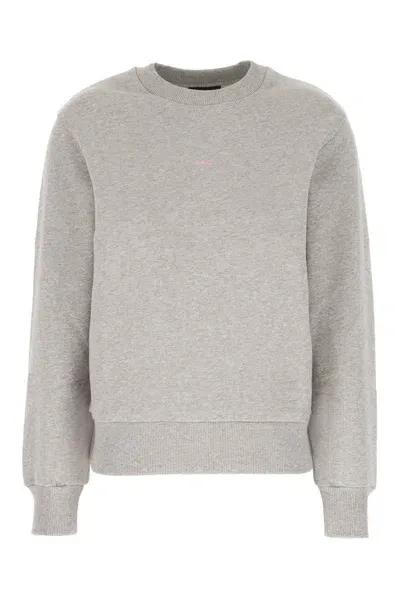 Apc A.p.c. Logo Printed Crewneck Sweatshirt In Grey