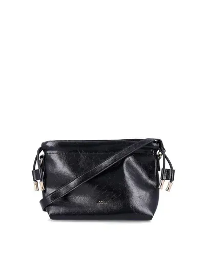 Apc Logo Printed Drawstring Mini Crossbody Bag In Black