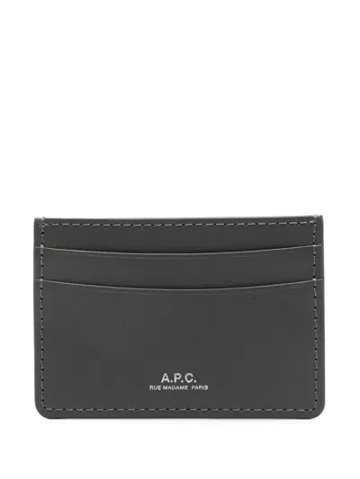 Apc Logo-stamp Cardholder In Grey