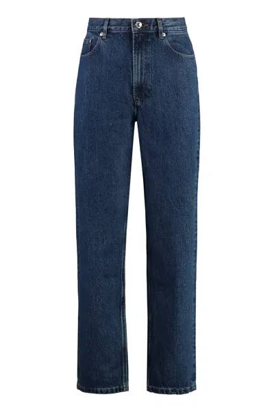 Apc Martin 5-pocket Straight-leg Jeans In Denim