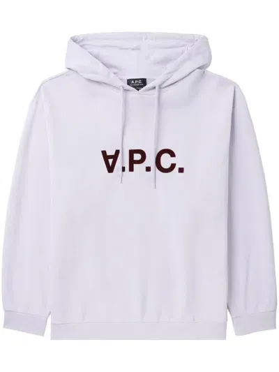 Apc Milo Logo-print Drawstring Hoodie In White