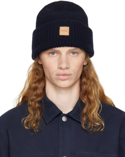 Apc Navy Michele Knit Beanie In Iak Dark Navy