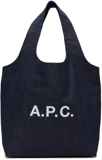 Apc Navy Ninon Tote In Iai Indigo