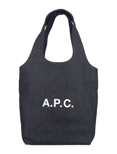 Apc A.p.c. Ninon Small Tote Bag In Indigo