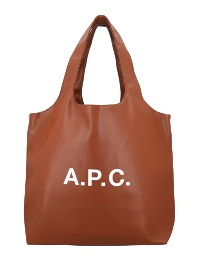 Apc Ninon Tote Bag In Brown