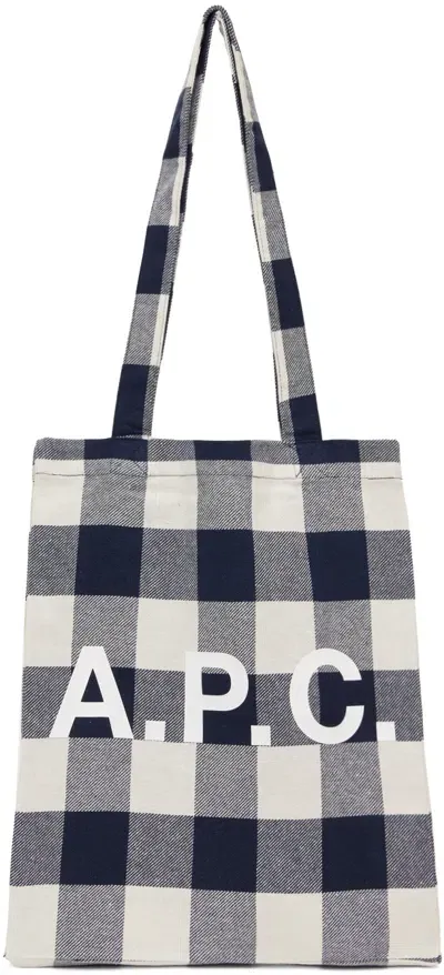 Apc Off-white & Navy Lou Tote In Iak Dark Navy