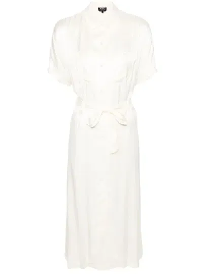 Apc New Drew Midi Dress In White