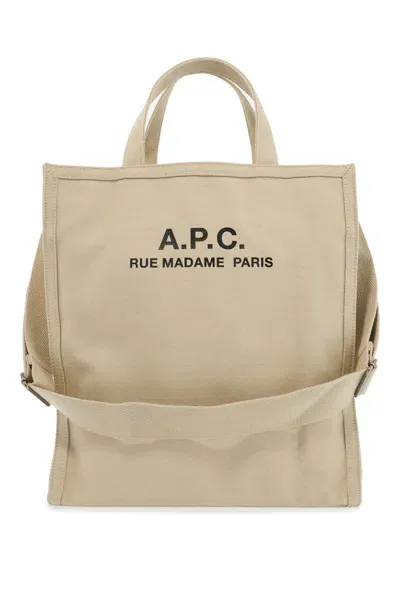 Apc A.p.c. Récupération Canvas Shopping Bag In Beige