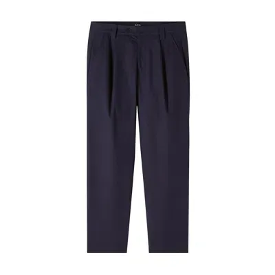 Apc A.p.c. Straight Leg Tailored Trousers In Iak - Dark Navy