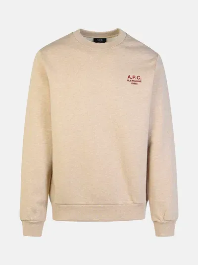 Apc A.p.c. Logo Embroidered Crewneck Sweatshirt In Neutrals