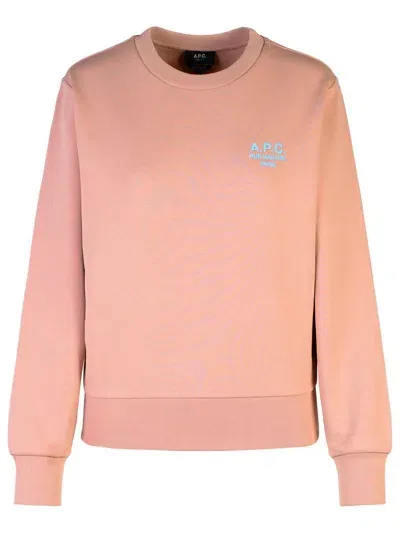 Apc A.p.c. Rue Madame Logo Embroidered Crewneck Sweatshirt In Pink