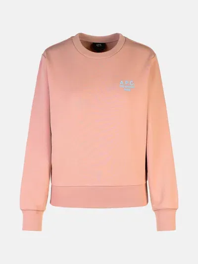 Apc 'rue Madame' Pink Cotton Sweatshirt