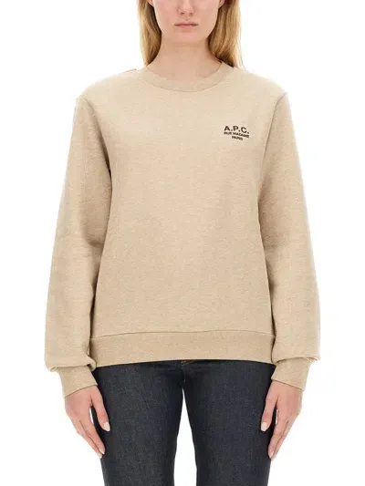 Apc A.p.c. "rue" Sweatshirt In Beige