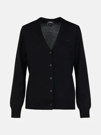 Apc 'salome' Black Wool Cardigan