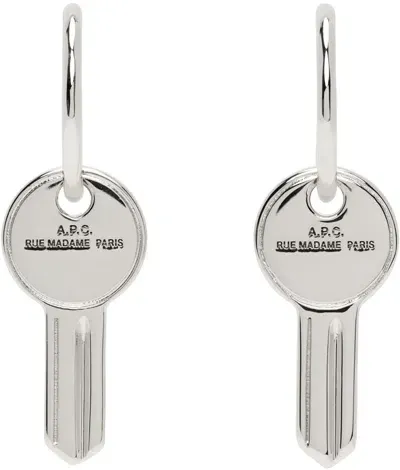 Apc Silver Clef Earrings In Rab Argent