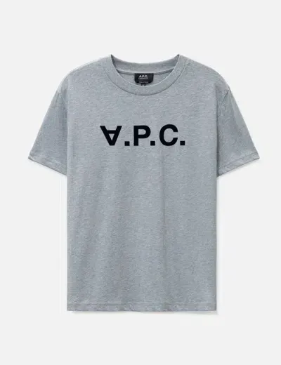 Apc A.p.c. Grand V.p.c. Logo T-shirt In Grey