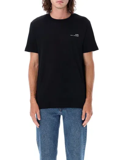 Apc Logo-print Cotton T-shirt In Noir/blanc