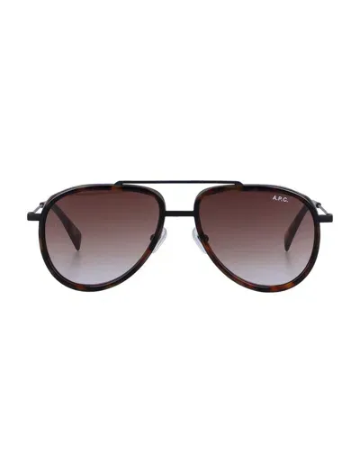 Apc A.p.c. Sterling Sunglasses In Brown