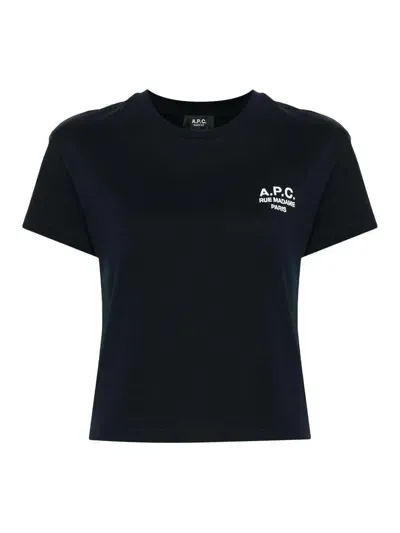 Apc T-shirt Boxy Rue Madame In Dark Blue