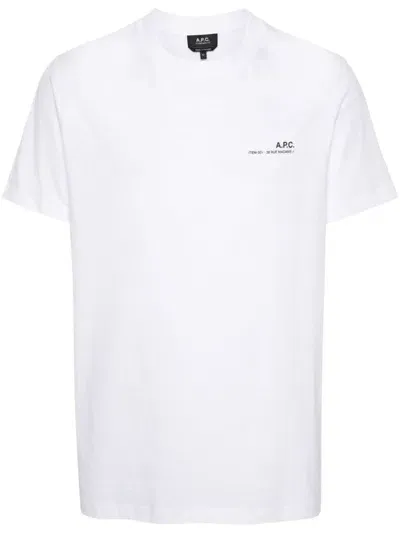 Apc Logo-print Cotton T-shirt In White