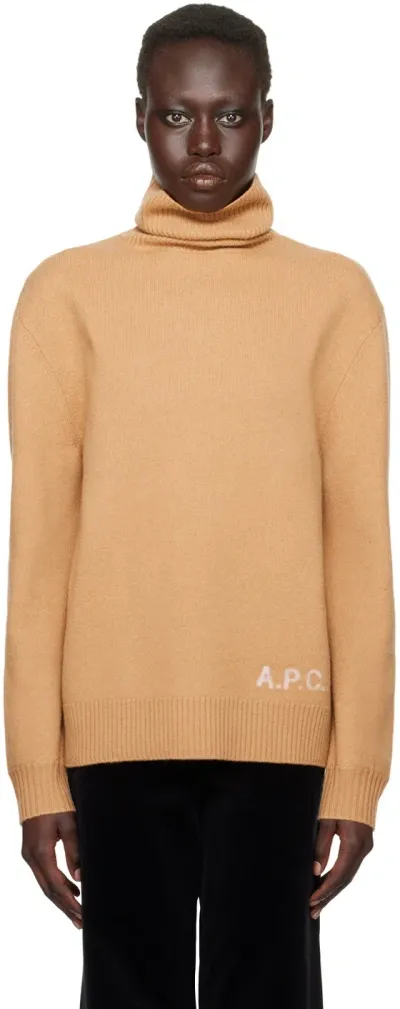 Apc Tan Walter Turtleneck In Cab Camel