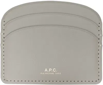 Apc Taupe Demi-lune Card Holder In Kaw Green Taupe